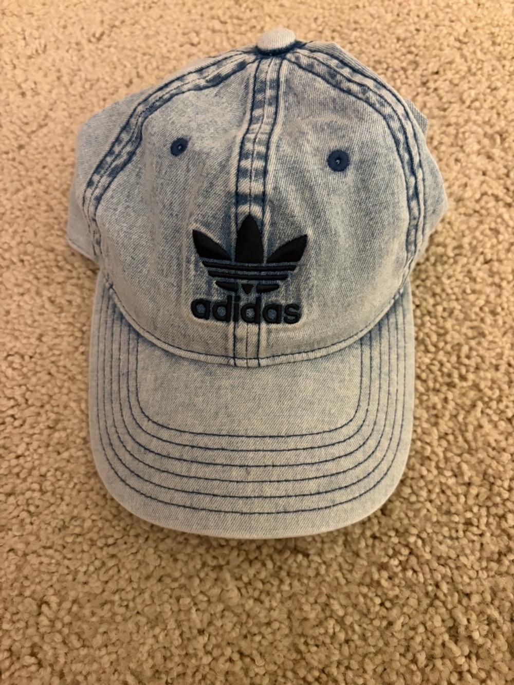 adidas  Light Blue Denim Cap with Trefoil Logo